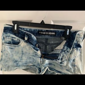 Express denim short shorts